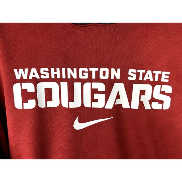 Nike Washington‎ State Cougars Therma Fit Hoodie Red Gray White Mens Medium NCAA - Picture 2 of 6